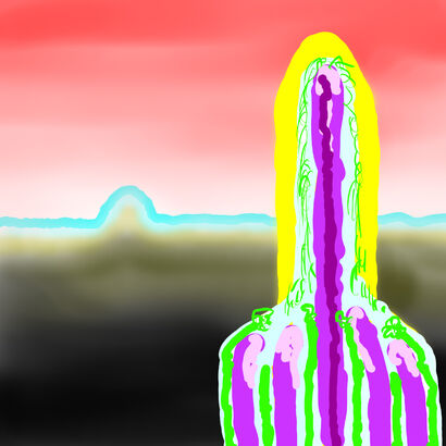 Rocket with volcano - a Digital Graphics and Cartoon Artowrk by Valter Nebuloni